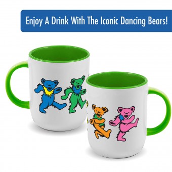 04918-Grateful Dead Dancing Bears 20 oz Cappuccino Mug wgreen in